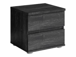 Meublorama Habitación completa VELTIS – Cama 180x200 LED con somier + armario + cómoda + mesitas de noche – Fresno Negro Discount