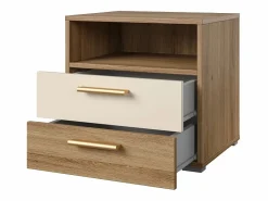 Meublorama Dormitorio Completo|Habitación completa VERTIGO - Cama 180x200 con somier, 2 mesitas de noche, armario de 4 puertas + marco de diseño