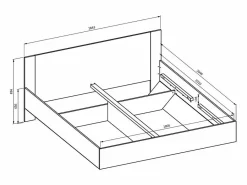 Meublorama Dormitorio Completo|Habitación completa VERTIGO - Cama 180x200 con somier, 2 mesitas de noche, armario de 4 puertas + marco de diseño