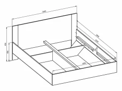 Meublorama Dormitorio Completo|Habitación completa VERTIGO – Cama 160x200 con somier, 2 mesitas de noche, armario 4 puertas + contorno diseño