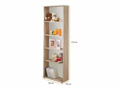 Meublorama Habitación juvenil DENVER: armario de 3 puertas, cama, biblioteca, escritorio, estantería Marru00f3n