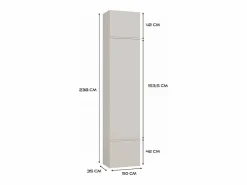 TOPESHOP Armario De Entrada|HAGA - Conjunto de entrada con 1 armario + 2 percheros de 6 ganchos + banco 150x35x238 cm - cachemira