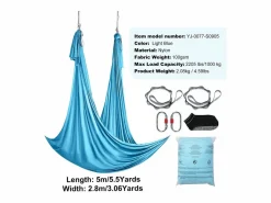 Hamaca De Yoga Aéreo SucceBuy 5,5 Metros, Nailon, , Kit Completo Para El Fitness Azul