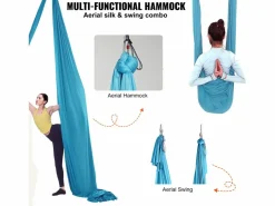 Hamaca De Yoga Aéreo SucceBuy 5,5 Metros, Nailon, , Kit Completo Para El Fitness Azul