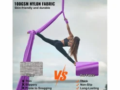 Hamaca de Yoga SucceBuy 8,7 m, Hamaca Trampa Inversión Fly, en Seda Aérea, Violeta Clearance