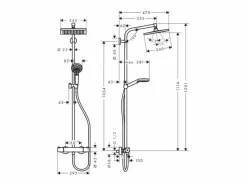 HANSGROHE Columna De Ducha|Crometta E 240 columna de ducha termostática cromada