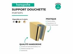 Porter'S soporte de ducha de pared Oro pulido^HANSGROHE