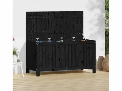 Garden Furniture Baúl De Jardín|Hara Caja de almacenaje jardín madera de pino negro 121x55x64 cm