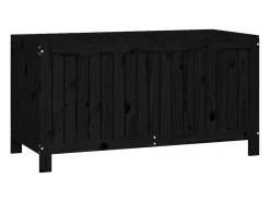 Garden Furniture Baúl De Jardín|Hara Caja de almacenaje jardín madera de pino negro 121x55x64 cm