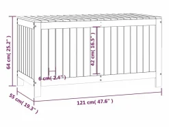 Garden Furniture Baúl De Jardín|Hara Caja de almacenaje jardín madera de pino negro 121x55x64 cm