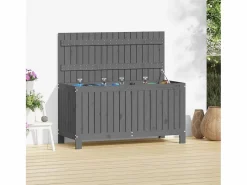 Garden Furniture Hara Caja de almacenaje jardín madera de pino 115x49x60 cm Gris