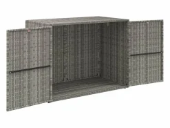 Garden Furniture Herber Armario de almacenaje de jardín ratán PE 100x55,5x80 cm Gris Sale