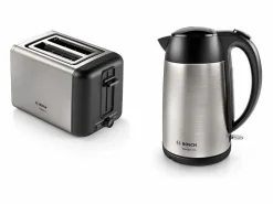 BOSCH Hervidor eléctrico inalámbrico DesignLine 1,7L acero inoxidable con filtro anticalcáreo extraíble Plateado Best