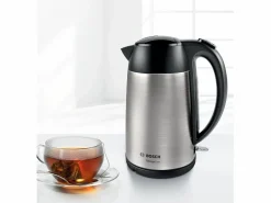 BOSCH Hervidor eléctrico inalámbrico DesignLine 1,7L acero inoxidable con filtro anticalcáreo extraíble Plateado Best