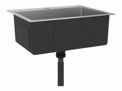 Garden Furniture Hicksville Fregadero de cocina hecho a mano acero inoxidable Plateado Discount