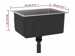 Garden Furniture Hicksville Fregadero de cocina hecho a mano acero inoxidable Plateado Sale