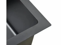 Garden Furniture Hicksville Fregadero hecho a mano acero inoxidable Negro Outlet