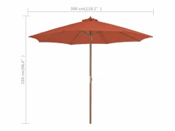 Garden Furniture Highlands Ranch Sombrilla de jardín con palo de madera terracota 300 cm Online