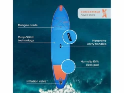 WATTSUP Hinchable Sup ESPADON 11'8 - 355x86x15cm Dropstitch - Pack Paddle Leash Pump Carry Bag Azul Sale