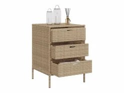 Garden Furniture Holiday Armario de almacenaje de jardín ratán PE 55x59x80 cm Beige Outlet