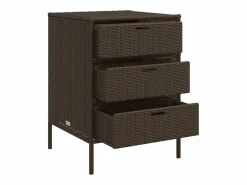 Holiday Armario de almacenaje de jardín ratán PE marrón 55x59x80 cm^Garden Furniture Best
