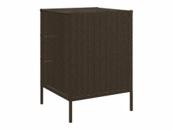 Holiday Armario de almacenaje de jardín ratán PE marrón 55x59x80 cm^Garden Furniture Best