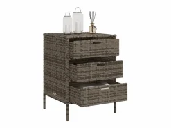 Garden Furniture Holiday Armario de almacenaje de jardín ratán PE 55x59x80 cm Gris Clearance