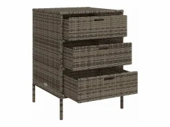 Garden Furniture Holiday Armario de almacenaje de jardín ratán PE 55x59x80 cm Gris Clearance
