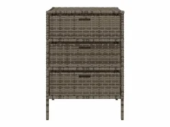 Garden Furniture Holiday Armario de almacenaje de jardín ratán PE 55x59x80 cm Gris Clearance