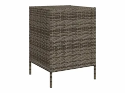 Garden Furniture Holiday Armario de almacenaje de jardín ratán PE 55x59x80 cm Gris Clearance