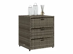 Garden Furniture Holiday Armario de almacenaje de jardín ratán PE 55x59x69 cm Gris Sale