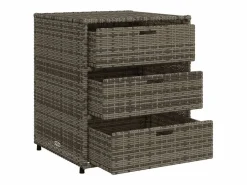 Garden Furniture Holiday Armario de almacenaje de jardín ratán PE 55x59x69 cm Gris Sale
