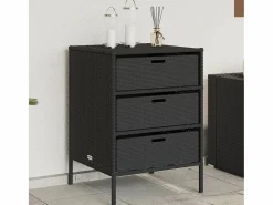 Holiday Armario de almacenaje de jardín ratán PE 55x59x80 cm^Garden Furniture Discount