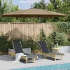 Hollywood Sombrilla de jardín con palo de madera 350 cm gris topo^Garden Furniture Sale