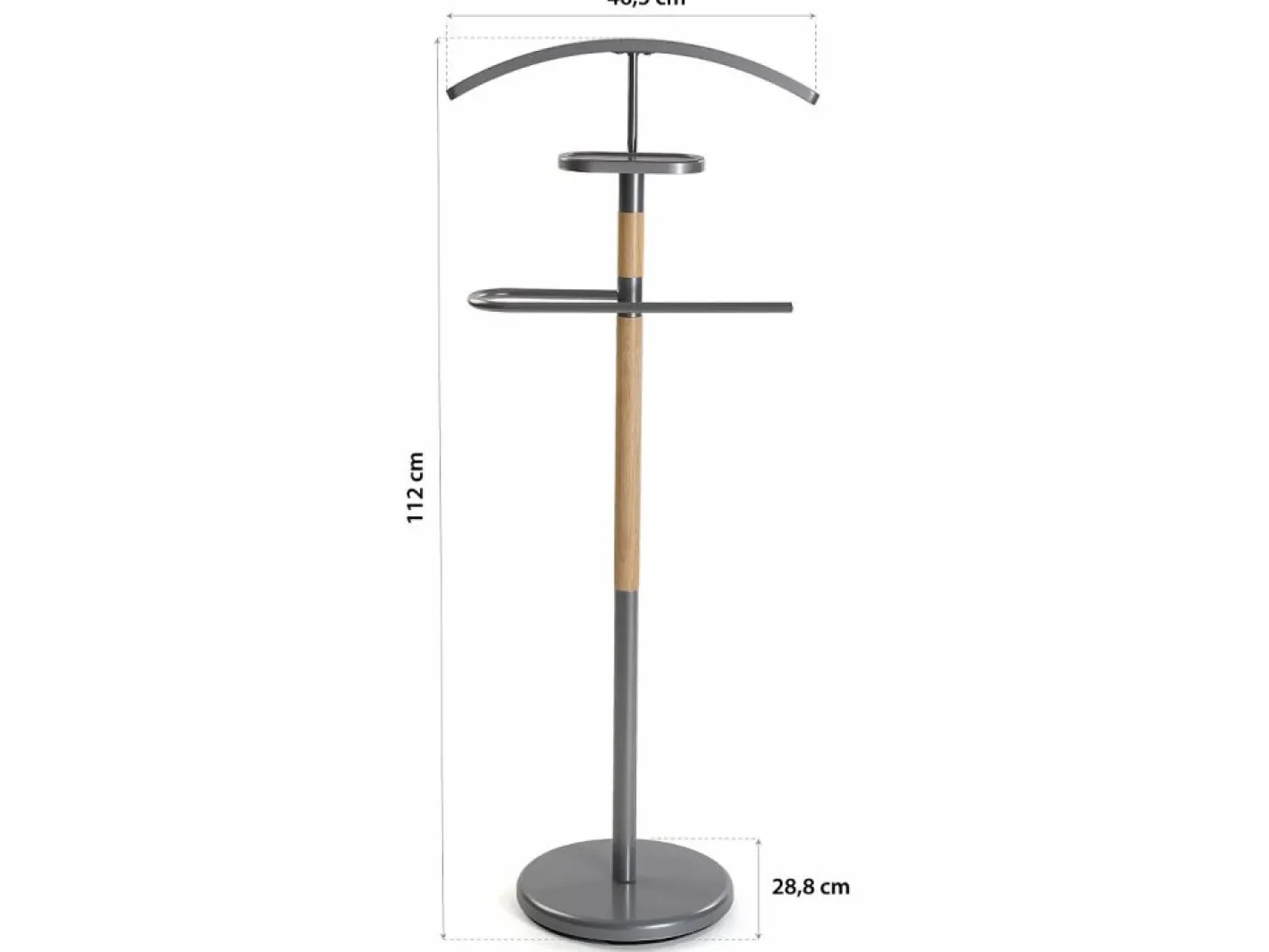 Holstebro Galán de Noche Moderno Multifuncional con 2 Perchas o Colgadores para Ropa de Hombre o Mujer, , 112x28,8x46,5cm^Versa Hot