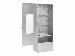 vidaxl Horno ahumador astillas madera acero galvanizado 44,5x29x110 cm Plateado New