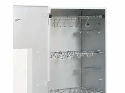 vidaxl Horno ahumador astillas madera acero galvanizado 44,5x29x110 cm Plateado New
