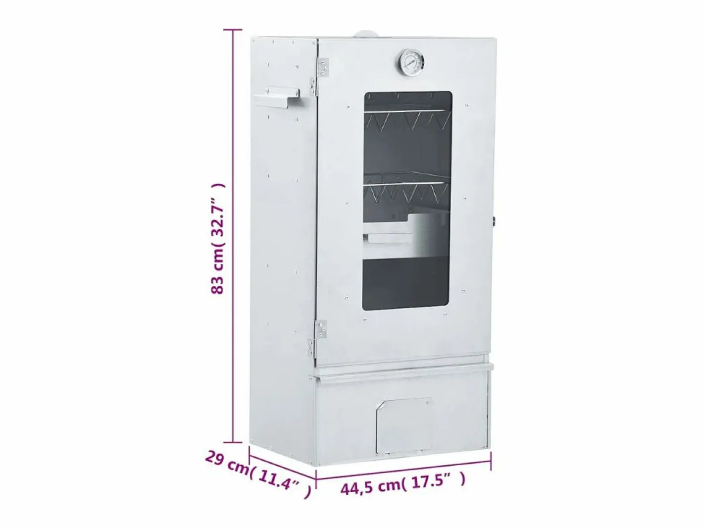 Horno ahumador barbacoa 1 kg de virutas de madera 44,5x29x83 cm^vidaxl