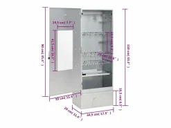 vidaxl Barbacoa|Horno ahumador de barbacoa con mesa acero galvanizado