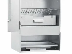 vidaxl Horno ahumador de barbacoa con mesa acero galvanizado Plateado Clearance