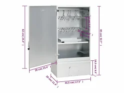 Horno ahumador de barbacoa con mesa acero galvanizado^vidaxl Online