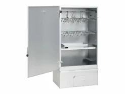 Horno ahumador de barbacoa con mesa acero galvanizado ES166549 Plateado Outlet