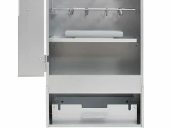 Horno ahumador de barbacoa con mesa acero galvanizado ES595838 Plateado