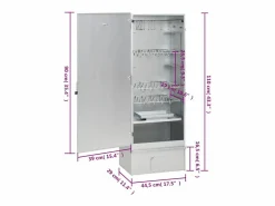 Horno ahumador de BBQ con generador humo frío acero galvanizado^vidaxl