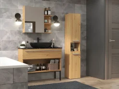 HORTI - Mueble de cuarto de baño con cesta de ropa - 31x30x174cm - Columna de almacenamiento para cuarto de baño^TOPESHOP Clearance