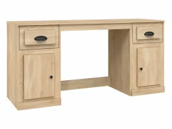 Clicnbuy idaXL Escritorio con armario contrachapada roble Sonoma Marru00f3n New