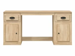 Clicnbuy idaXL Escritorio con armario contrachapada roble Sonoma Marru00f3n New
