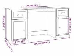 Clicnbuy idaXL Escritorio con armario contrachapada roble Sonoma Marru00f3n New