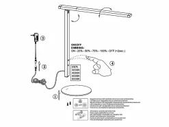 Ideal - Lámpara de mesa Fabas Luce negra - LED táctil de 10 W integrado, regulable CCT (3000K, 4000K, 5000K, 6000K) Negro Best