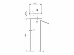Ideal - Lámpara de pie LED blanca orientable de metal H.130 cm Fabas Luce - Luz LED integrada de 10W CCT (3000K 4000K 5000K 6000K) Blanco